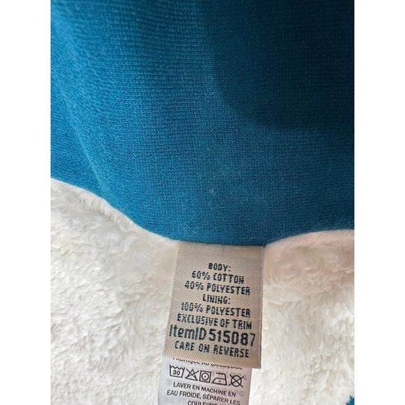 L.L.Bean Small Petite Teal Sherpa Lined Open Cardigan Style 515087 - Picture 7 of 15